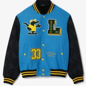 Adenike Blue Lacoste Wool Varsity Jacket
