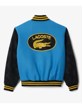 Adenike Blue Lacoste Wool Varsity Jacket Back