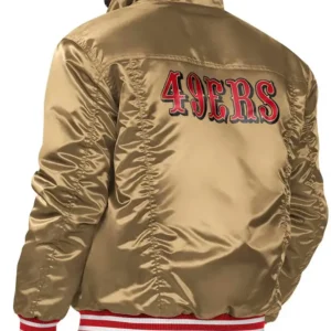 Antoinett San Francisco 49ers Gold Bomber Satin Jacket Back