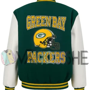 Aparecida Green Bay Packers Wool Varsity Jacket back