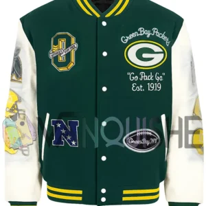 Aparecida Green Bay Packers Wool Varsity Jacket front