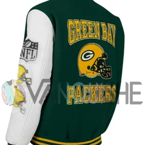 Aparecida Green Bay Packers Wool Varsity Jacket left back