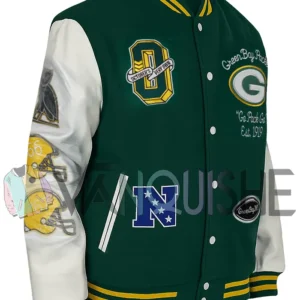 Aparecida Green Bay Packers Wool Varsity Jacket right