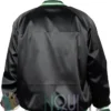 Aracely Philadelphia Eagles Black Satin Varsity Jacket back
