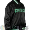 Aracely Philadelphia Eagles Black Satin Varsity Jacket right