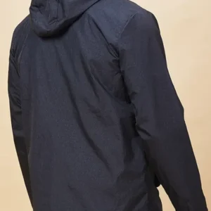 Archer Black Cotton Hooded Zipper Jacket Back