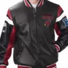 Arizona Cardinals Black Genuine Sheep Leather Varsity Jacket