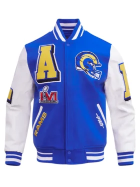 Arnold Los Angeles Rams Mashup Blue And White Wool Varsity Jacket