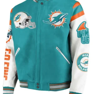 Arroyo Miami Dolphins NFL Bomber Varsity Jacket