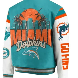 Arroyo Miami Dolphins NFL Bomber Varsity Jacket Back