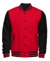 Atkinson Red And Black Wool Varsity Jacket