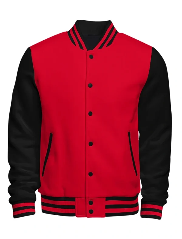 Atkinson Red And Black Wool Varsity Jacket