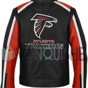 Atlanta Falcons Biker Leather Jacket back