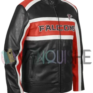 Atlanta Falcons Biker Leather Jacket right