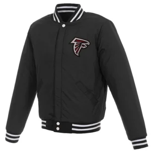 Atlanta Falcons Fleece Full Snap Jacket with PU Leather Sleeves