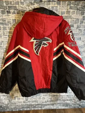 Atlanta Falcons Starter 50th Anniversary Red Hooded Jacket For Sale