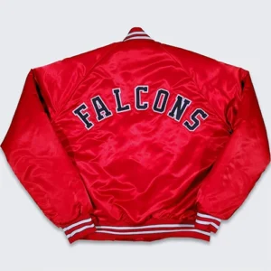 Atlanta Falcons Vintage 80s Chalk Line Satin Bomber Jacket For Sale