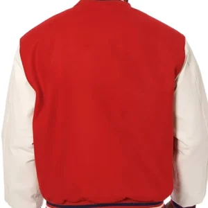 Atlanta Falcons White and Red Letterman Jacket For Sale