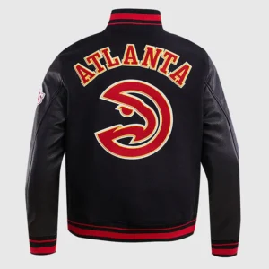 Atlanta Hawks Black And Red Varsity Jacket​ back