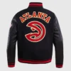 Atlanta Hawks Black And Red Varsity Jacket​ Back