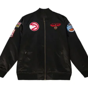 Atlanta Hawks Black Satin Bomber Jacket​