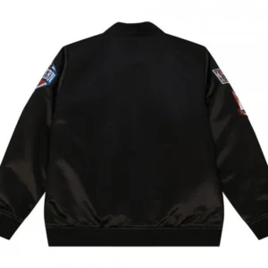 Atlanta Hawks Black Satin Bomber Jacket​ Back