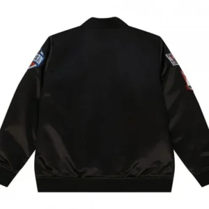 Atlanta Hawks Black Satin Bomber Jacket​ back
