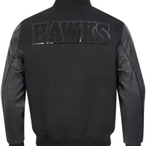 Atlanta Hawks Black Wool Varsity Jacket​ Back