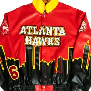Atlanta Hawks Leather Bomber Jacket​