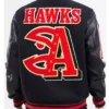 Atlanta Hawks Letterman Full Snap Wool Jacket​ Back