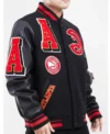 Atlanta Hawks Letterman Full Snap Wool Jacket​ Left side