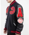 Atlanta Hawks Letterman Full Snap Wool Jacket​ Side