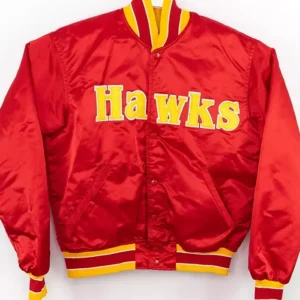 Atlanta Hawks Red Bomber Satin Jacket​