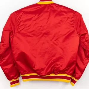 Atlanta Hawks Red Bomber Satin Jacket​ Back