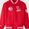 Atlanta Hawks Red Full Snap Varsity Jacket​