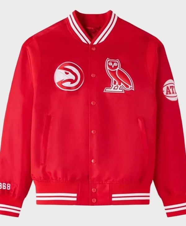 Atlanta Hawks Red Full Snap Varsity Jacket​