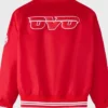 Atlanta Hawks Red Full Snap Varsity Jacket​ Back