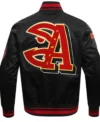 Atlanta Hawks Satin Black And Red Bomber Jacket​ Back