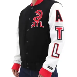 Atlanta Hawks Varsity Wool Letterman Jacket​ Left side