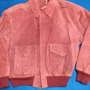 Atlanta Hawks Vintage Leather Bomber Zipper Jacket​ Front