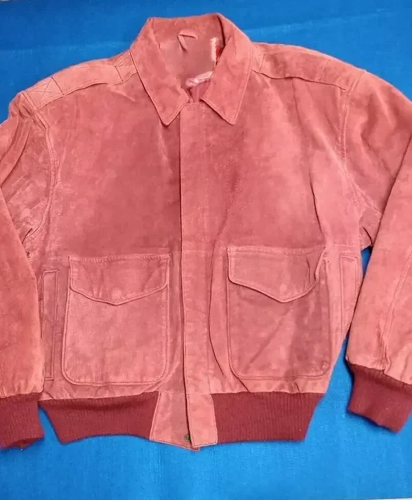 Atlanta Hawks Vintage Leather Bomber Zipper Jacket​ Front