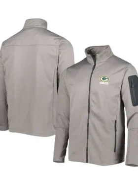 Aurelia Green Bay Packers Grey Zip Jacket
