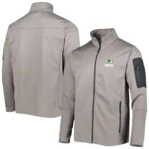 Aurelia Green Bay Packers Grey Zip Jacket