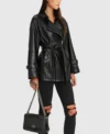 BFF Belted Peplum Leather Jacket For Womens Style