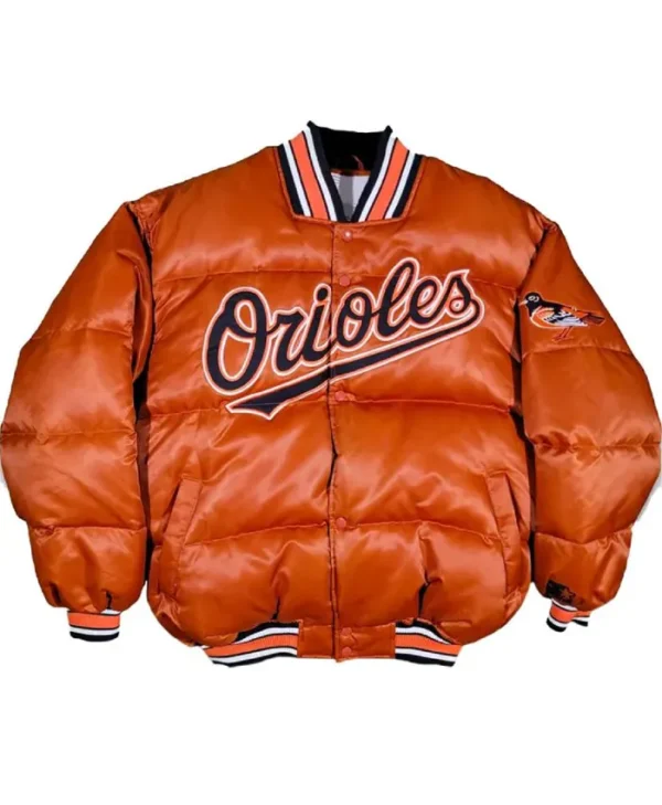 Baltimore Orioles 90 Puffer Orange Jacket