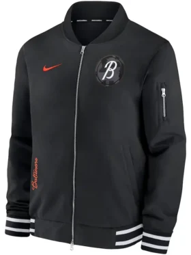 Baltimore Orioles Black Bomber Full Zip Jacket