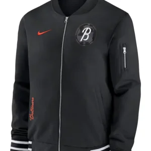 Baltimore Orioles Black Bomber Full Zip Jacket