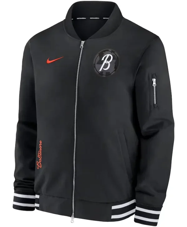 Baltimore Orioles Black Bomber Full Zip Jacket