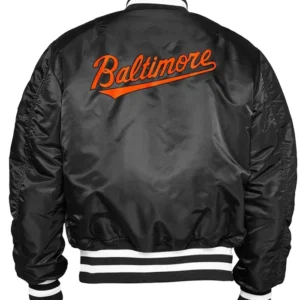 Baltimore Orioles Black Bomber Jacket 1