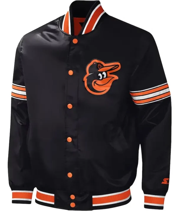 Baltimore Orioles Letterman Black and White Jacket